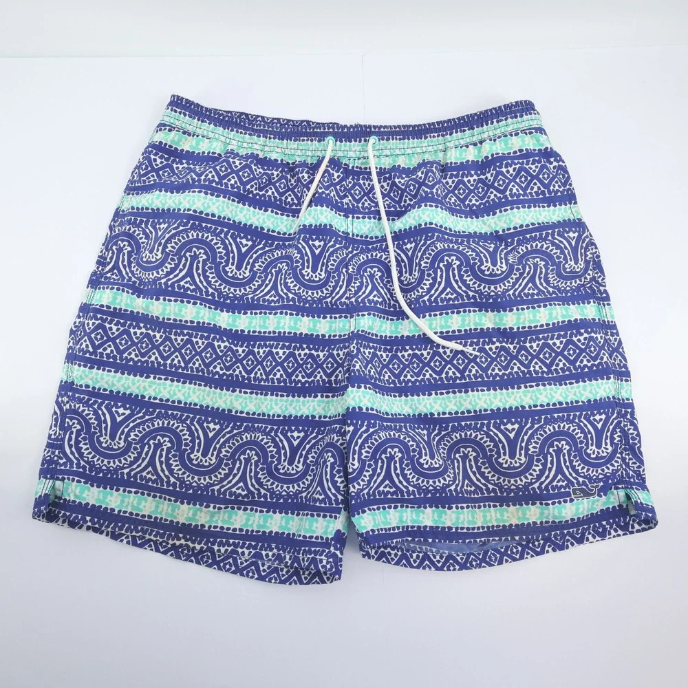 Vineyard Vines Men's‎ Swim Trunks Shorts Blue Patterned Swimsuit Size L